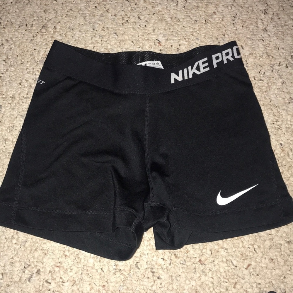 Black, nike pro, spandex shorts